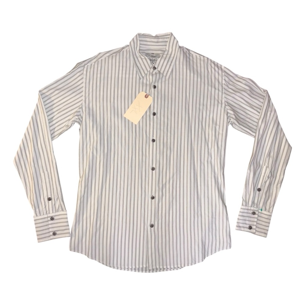 Royal Underground Men’s Button Up Gothic Shirt White Striped Size 2XL